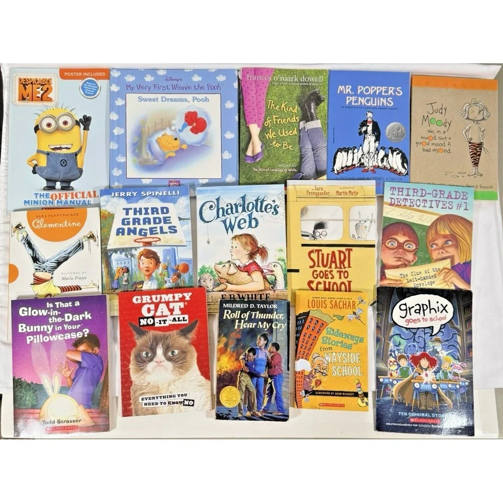 Scholastic Mixed Book Lot Kids 14ct Multicolor Charlotte's Web Judy Moody Grumpy